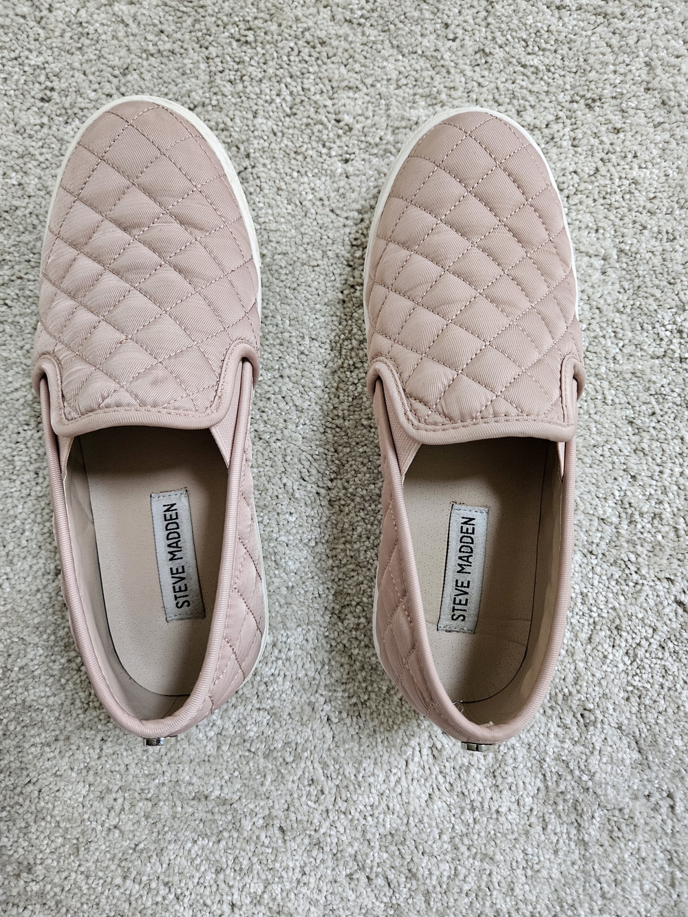 Steve Madden Quilted Slip-On Sneakers in Dusty Rose
